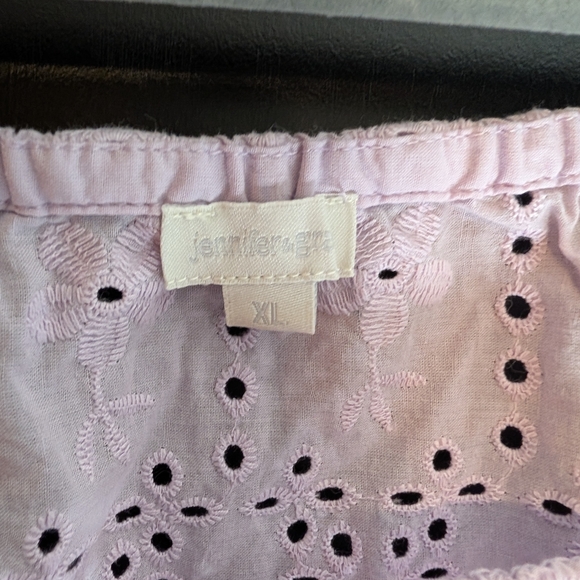 Lavender Eyelet Cotton Peasent Crop Top | Cottage core | Romantic - Picture 3 of 4